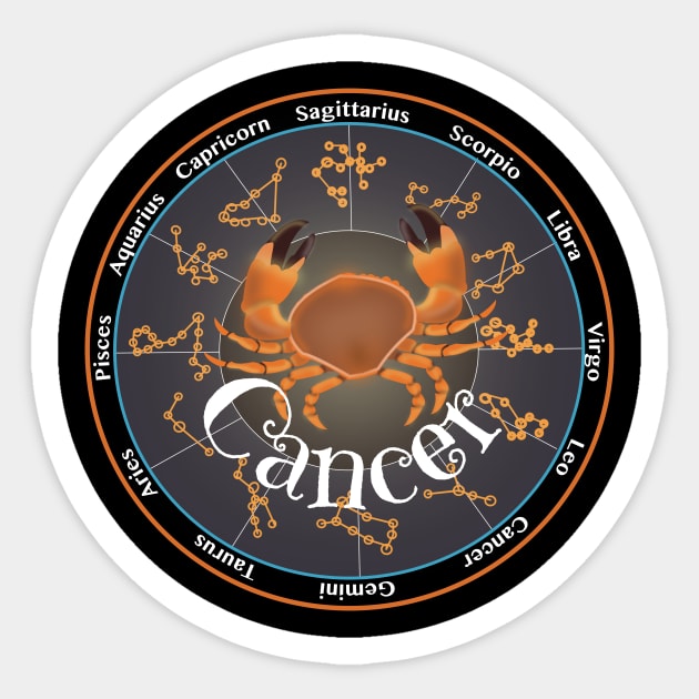 New Cancer Zodiac sign Sticker by designInk